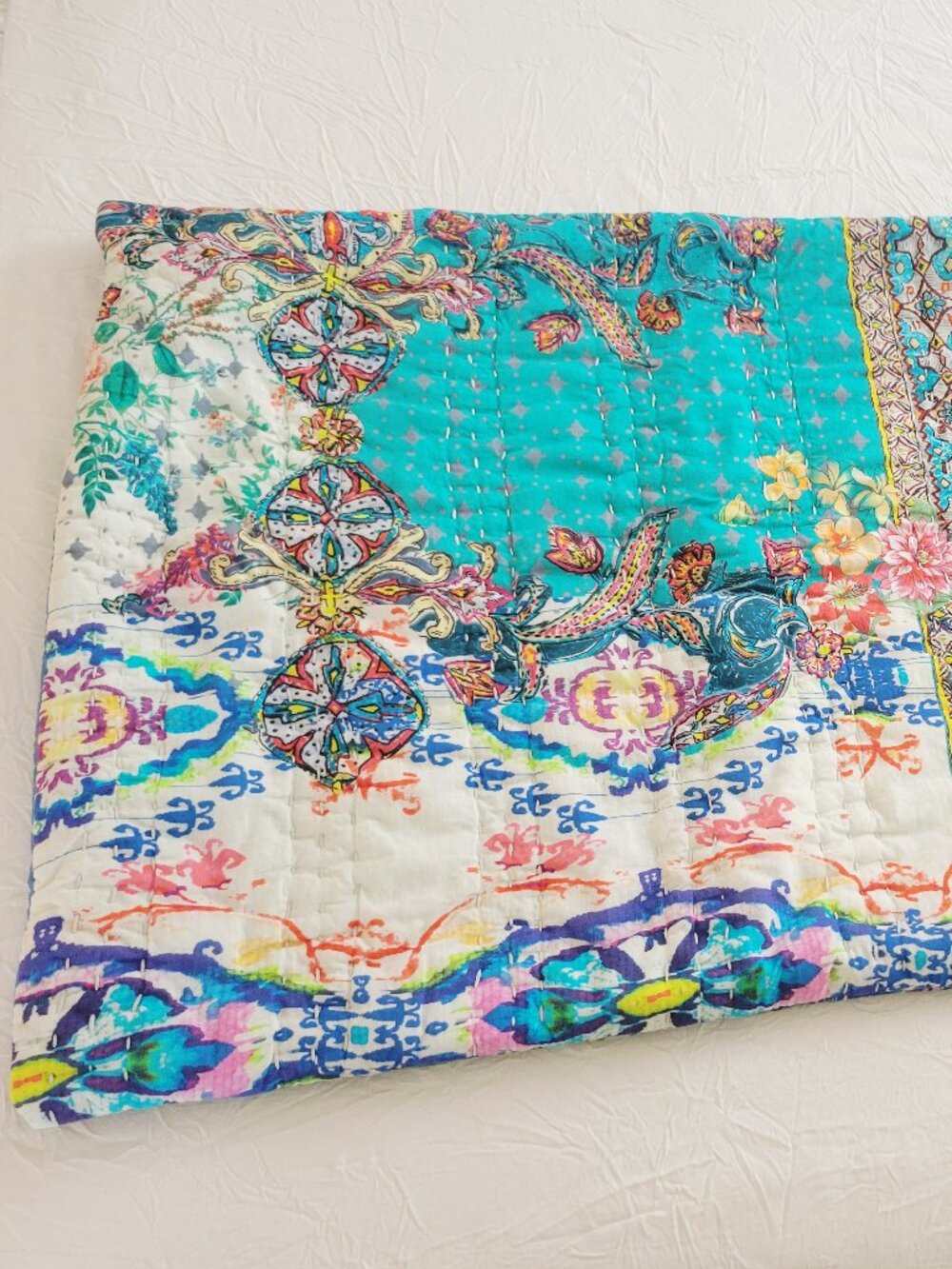 Johnny Was Reversible Set of 2 Hand Quilted Shams